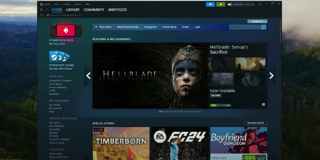 A screen snip showing an app called Steam being run on a MacOS computer