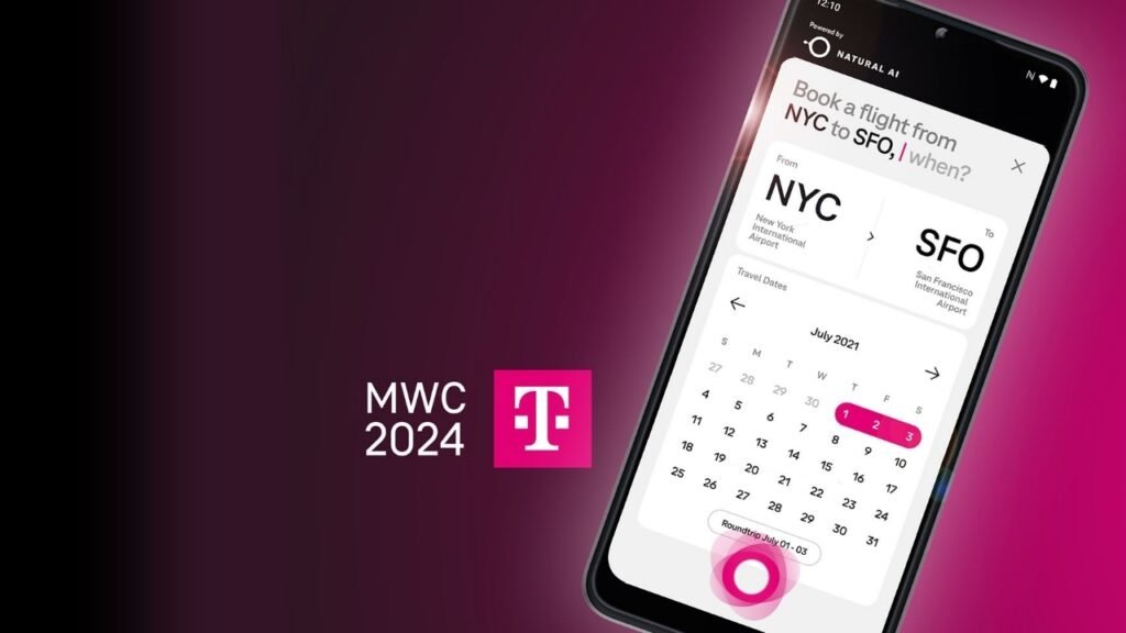 A picture showing T-Mobile’s App-less AI Phone's capability to book flights