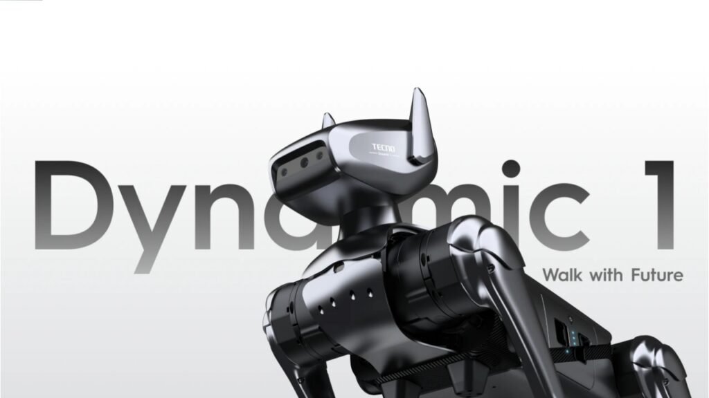 A picture showing TECNO’s Robot Dog, called the TECNO Dynamic 1